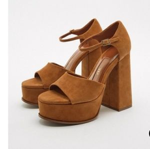 ZARA chunky platforms brown